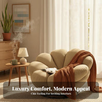 Plush rotate Armchair Light Luxury aesthetic Round rotate Chair Comfortable Design Ergonomic Support for Home awayice