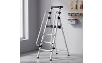 Aluminum Step Ladder with Tool Tray Anti-Slip Ladder with Tool Tray Lightweight Portable for Seniors, Garage, Closet