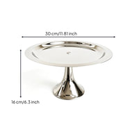 Pedestal Cake Stand Stainless Steel Pedestal Serving Plate Mirror-Polished Tableware for Dessert Makers, Buffets
