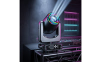 Moving Head Light with Circle 200W Moving Head with LED Circle Professional Lighting Control-Controlled for DJ, Music Festivals, Weddings, Rooms