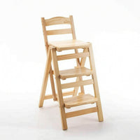 Wooden Folding Step Stool Foldable Three Step Ladder Stool Space Saving for Homeowners, Kitchen