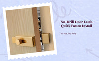 Portable Door Lock, Slide Bolt Latch, No Drill Security Lock, Suitable for Bedroom and Wooden Doors, Easy to Install, Zinc Alloy