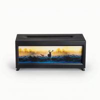 Acrylic Disperser with Picture Panel Flame-Effect Aroma Disperser with Night Light Tabletop Humidifier with Light Decorative