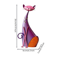 Iron Cat Figurine Tabletop Cat Figurine Decorative for Living Room