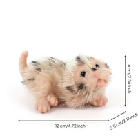 Dog Figurine with Fuzzy Compact Dog Figurine Cute Toy for Desk