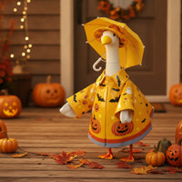 Porch Goose Outfit with Umbrella Hat Weather-Resistant Porch Goose Raincoat Set Decorative Long-Lasting for Homeowners, Yard