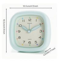 Non-Ticking Analog Alarm Clock Silent Quartz Alarm Clock Easy-to-Read Compact for Children, Students, Heavy Sleepers, Nightstand, Bedroom, Desk
