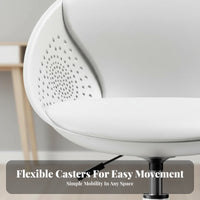 Armless Vanity Chair centersupport Support Upholstered Caster Chair Easy Assembly