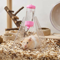 80ml Hamster Water Bottle with Pyramid Hideaway for Dwarf Hamsters, Transparent No-Drip Hamster Water Bottle