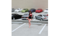 Long Hair Miniature Female Figurine Slim Body Standing Figurine Collection Item
