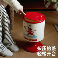 垃圾桶家用大号大容量客厅可爱按压弹盖底部带垃圾袋收纳仓垃圾桶