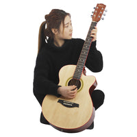 吉他工厂批发40椴木民谣吉他guitar初学者入门练习琴木吉他送背包