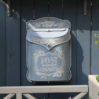 Retro Iron Mailbox Ornamental Vintage Wall Mailbox Large Capacity Decorative Post Box for Garden