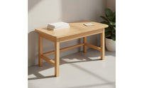 Study Desk with Bookshelf Solid Wood Computer Desk Space-Saving for Students
