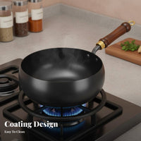 Handmade Iron Wok Space-Saving Size Small Iron Wok Small Stir-Fry Pan Fast Heating Single Serving Cooking Pot Multi-Functional