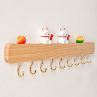 Key board for small apartments, decorative hallway key board with 8 hooks, space-saving key board without drilling for the entrance area