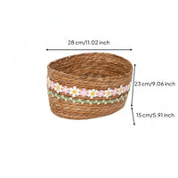 Handwoven Storage Basket Open Top Woven Basket Decorative