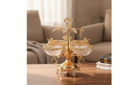 Fruit Tray Stand with Metal Frame Luxury Serving Platter Gold for Parties, Hosts