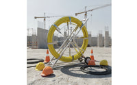 Cable Threading Reel Cart Steel Reinforced Duct Rodder with Reel Holder Heavy Duty Wire Guide Cart for Electricians