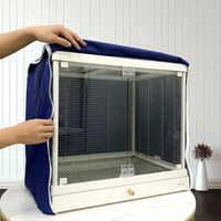 Bird Cage Cover with Zipper, Flat Top Polyester Blackout Cover for Large Pet Bird, Dustproof Birdcage Cover for Evening Glow Use