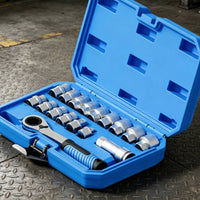 17 Pieces Pass Through Socket Set Reversible Go-Through Socket Set Quick Release for Car Repair Workers, Garage
