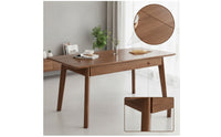 Solid Wood Extendable Dining Table Modern Table with Extendable Top Minimalist Furniture Sleek for Kitchen