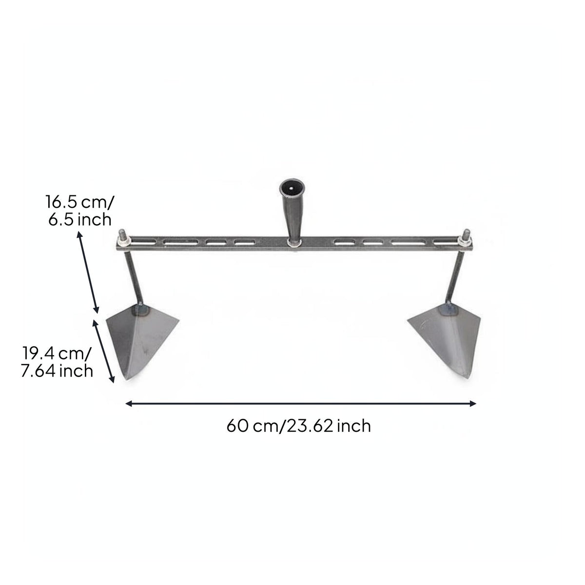Manual Trenching Hoe Manganese Steel Adjustable Furrower Head Heavy Duty Hand Pull Plow for Farmers, Gardeners