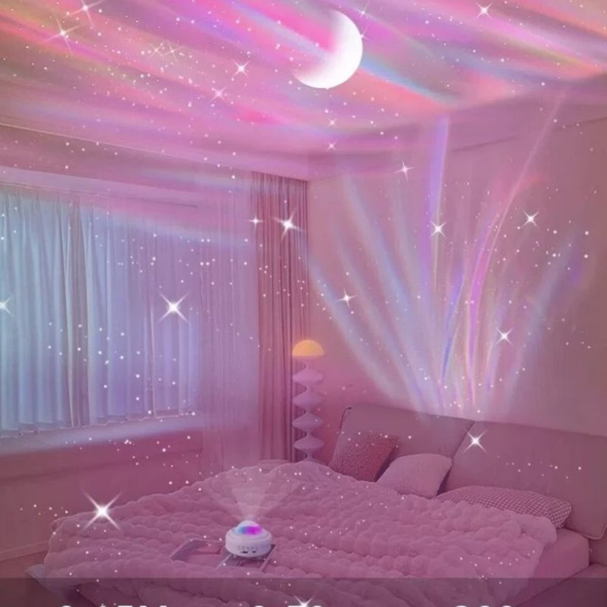 Visual Effect Lamp Speaker  with Speaker Compact Projection Lamp for Bedside, Bedroom