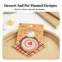 30 Pieces Cute Animal Y Notes Self Cute Animal Note Pad Hand-Drawn Design Dessert Shaped Y Notes for Kids, Teenagers, Planners, Home