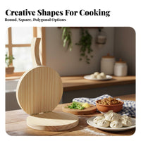 Dumpling Wrapper Maker Produces Uniform Wrappers Wooden Dumpling Wrapper Press Labor-Saving Manual Pastry Presser for Home Cooks, Beginners