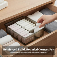 Divided Underwear Box transparent Lidded Compartment container Transparent View