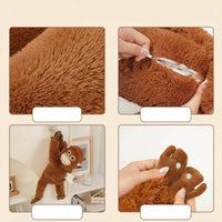Furry Monkey Tissue Holder Furry Home Accessory Cream-Colored