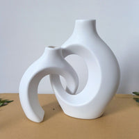Metal Horn-Shaped Vase for Artificial Flowers