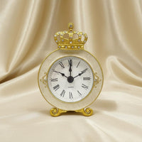 Crown Mantel Timepiece Gift Idea Home Decor Crystal Accents for Desktop