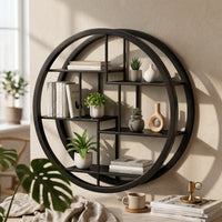 Wall-Mounted Display Shelf Nordic Design Wire Frame Floating Shelf Multi-Functional Minimalist Design for Renters, Study