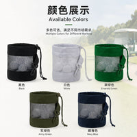 Nylon Golf Ball Drawstring Bag with Hook, Large Capacity