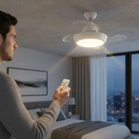 E27 Socket Fan Light 3 Color Dimming LED Fan Light No Flicker for Living Room