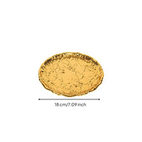 Round Metal Tray with Gold Finish Luxurious Hammered Metal Tray Modern Serving Platter Portable for Home Decorators, Coffee Table