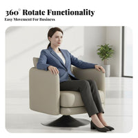 Round Rotating Armchair Modern Design Rotating Barrel Chair Curved Backrest Oversized for Business Owners, Readers, Showroom