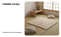 Wooden Slat foundation Breathable Design coilable Slatted Frame Strong reinforcement Bed Base for low-profile floor foundation Users, Apartment Dwellers, Small Apartments, Dorm Room