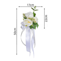 Car Mirror Flower Decoration Elegant Snowy Bloom Mirror Bow Photo-Ready