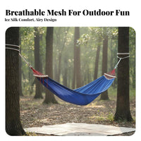 Outdoor Ice Silk Mesh Hammock, Wide Single Anti-Rollover, Camping & Outdoor Dining, Child Mesh Hammock, Random Color