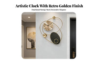 Decorative Wall Clock Noiseless Mechanism Large Art Clock Metal Wall Art for Entryway