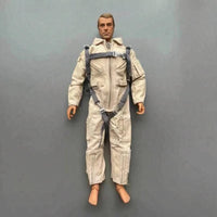 Flap Pockets Doll Pilot Suit Front Zipper Pilot Coverall Long Sleeves Single-Piece Coverall Stitched Seams
