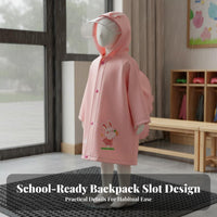 Lightweight Kids Cartoon Raincoat Packable Children's Waterproof Poncho Reusable for Girls, Toddlers, School, Outdoor