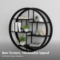 Wall-Mounted Display Shelf Nordic design Wire Frame Floating Shelf Space-Saving Sturdy for Decor fans, Homeowners, Bedroom