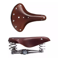 Vintage Leather Bicycle Saddle with Triple Springs