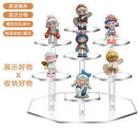 Acrylic Display Stand Trapezoidal Step Rack for Figures, Blind Boxes, Jewelry, Cosmetics