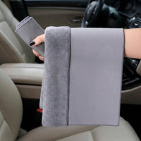 Microfibre Cloth and Microfibre Towel, Suede Car Cleaning Cloths for Paint and Glass, 450g Microfibre Towel with High Absorbency, Grey, 1pc