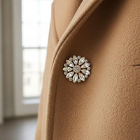 Button with Metal Setting Faceted Floral Button Polished Flower Buttons for Costume Designers, Crafters